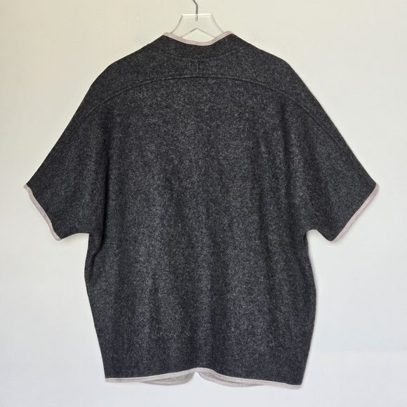 Tollar Made in Korea Zip Front Blanket Cape Poncho Coat Pockets O/S - Picture 4 of 10